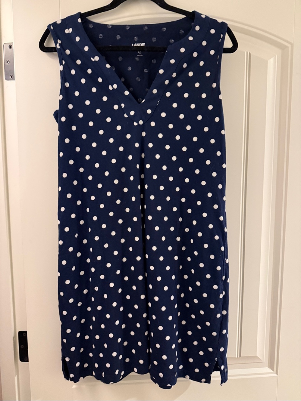 LANDS END NAVY AND WHITE DRESS